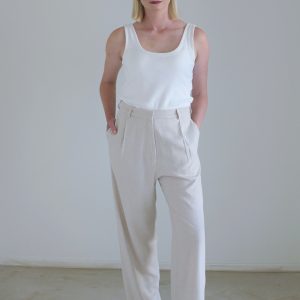 The Wide Leg Linen Trouser