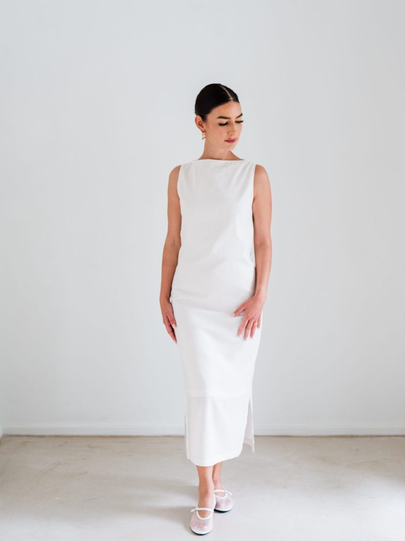 Daily Dress In Linen Blend - Cloud