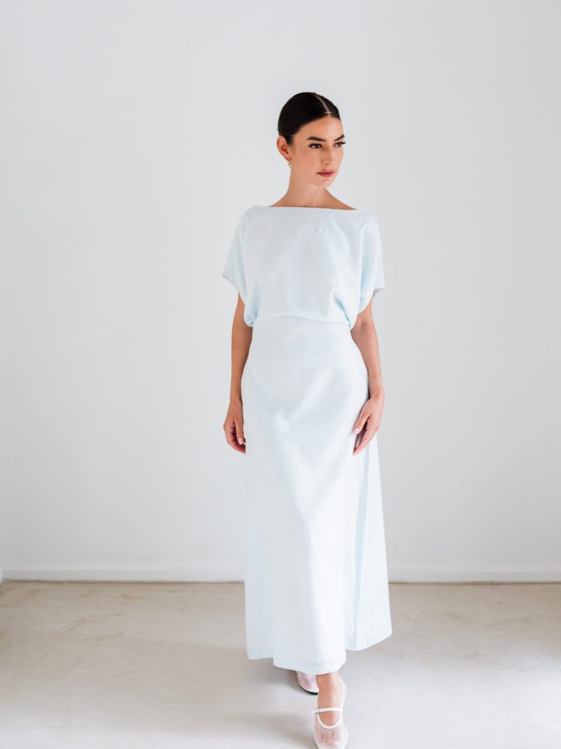 Slouch Waist Dress - Powder Blue