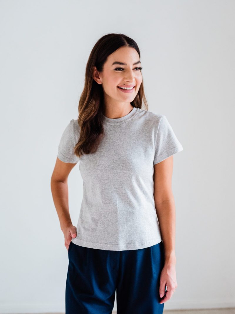 Fitted Tee In Organic Jersey - Grey