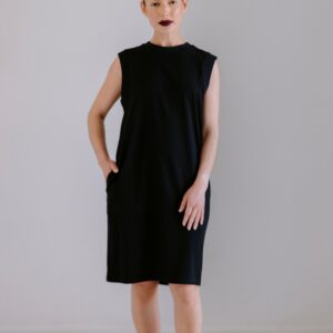 Midi Shift Dress In Viscose - Black