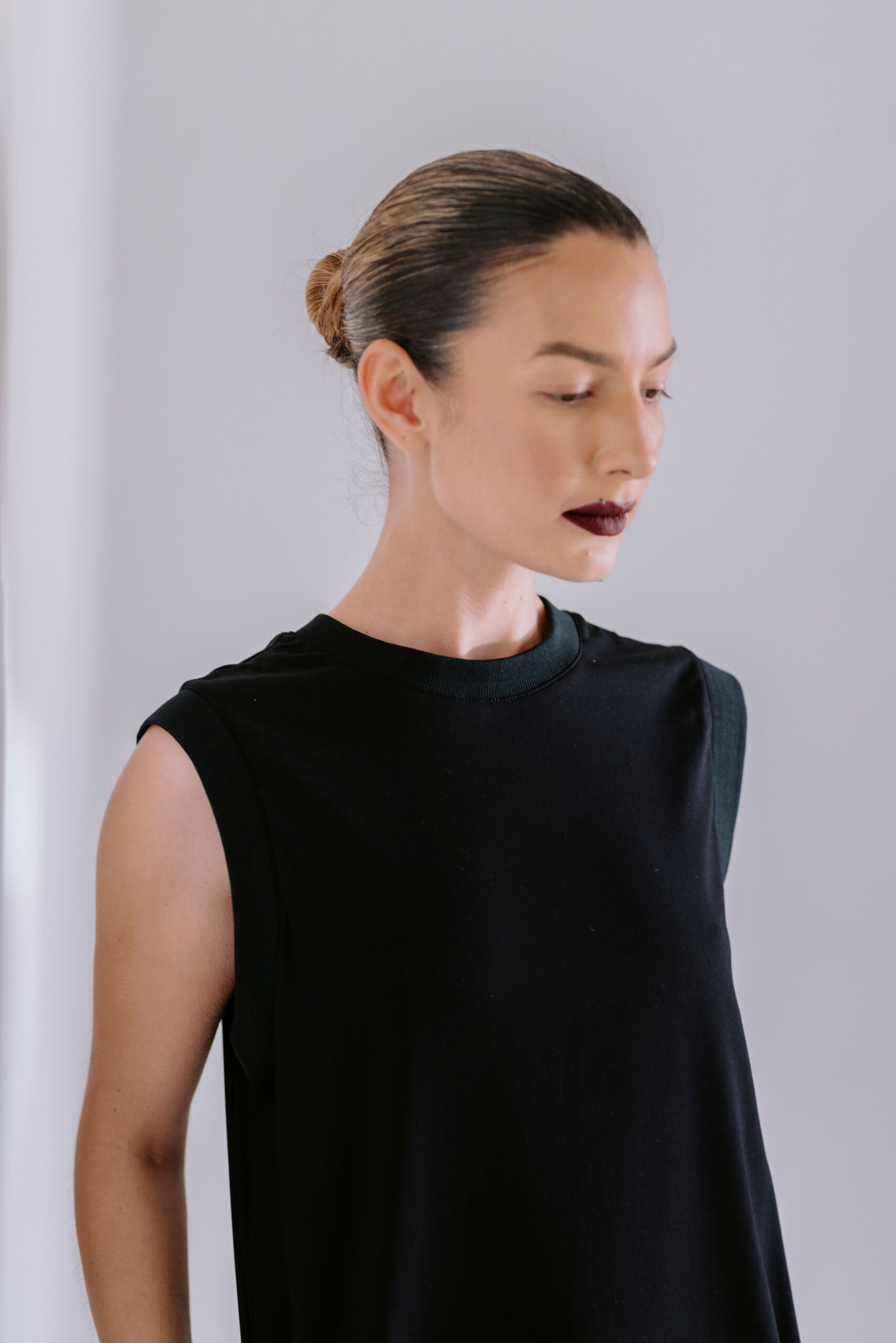 Midi Shift Dress In Viscose - Black - Image 5