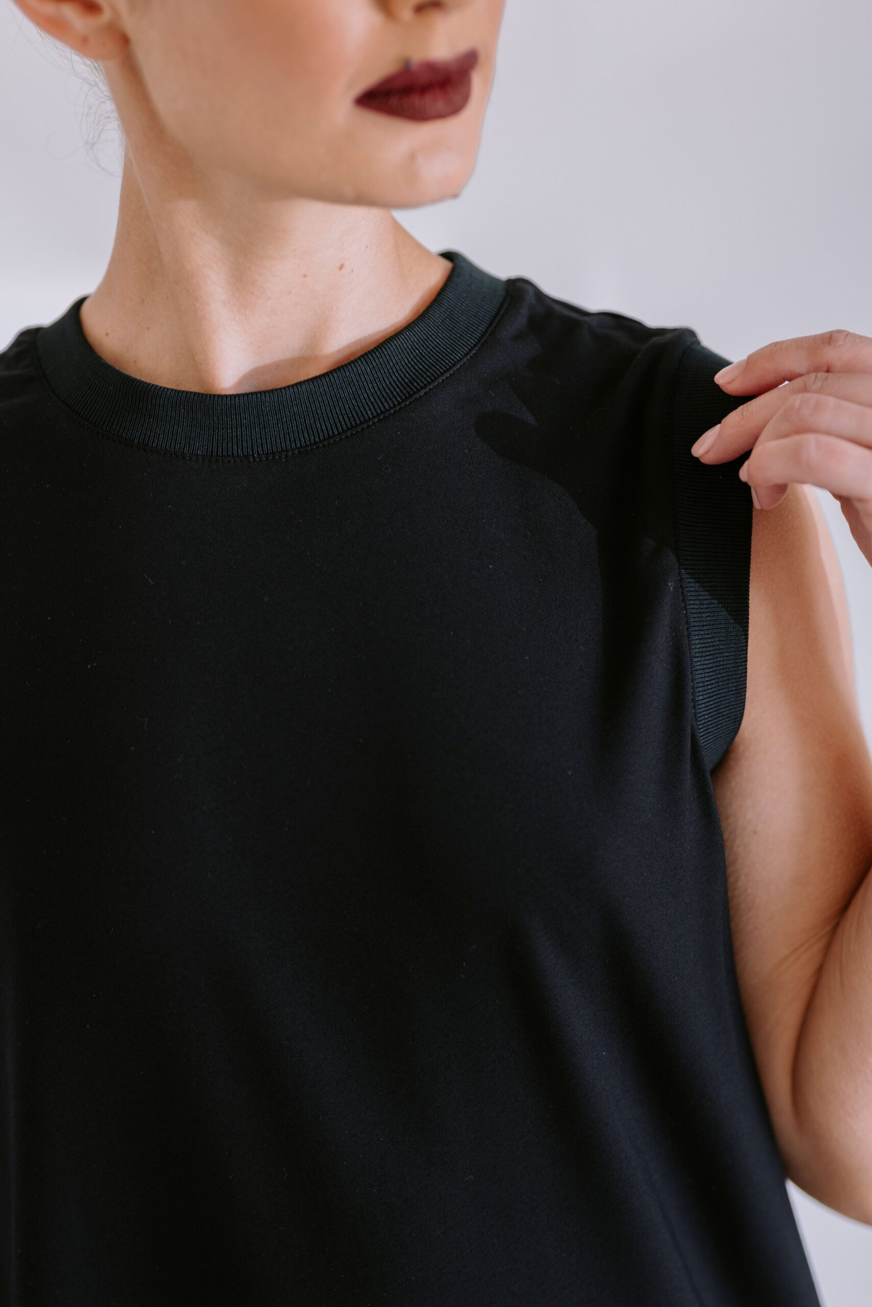 Midi Shift Dress In Viscose - Black - Image 6