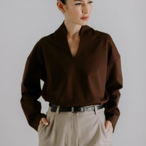 Sculptural Top - Brown