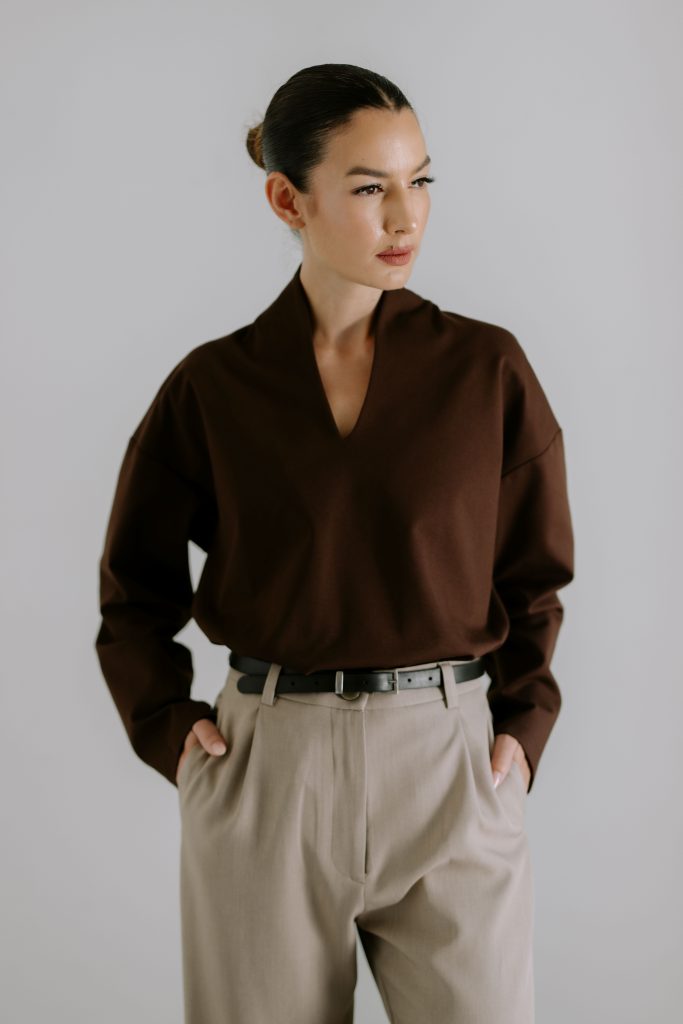Sculptural Top - Brown