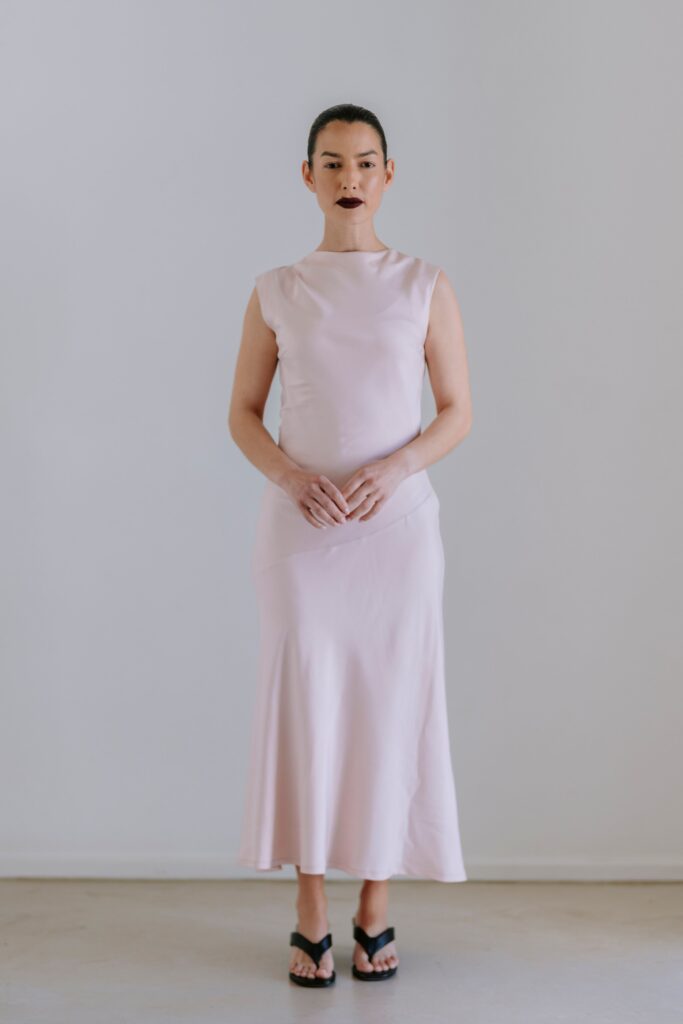 Sculpted Midi Dress - Blush
