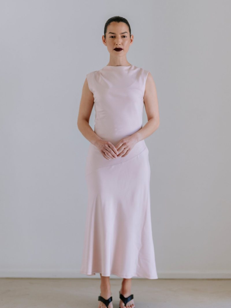 Sculpted Midi Dress - Blush