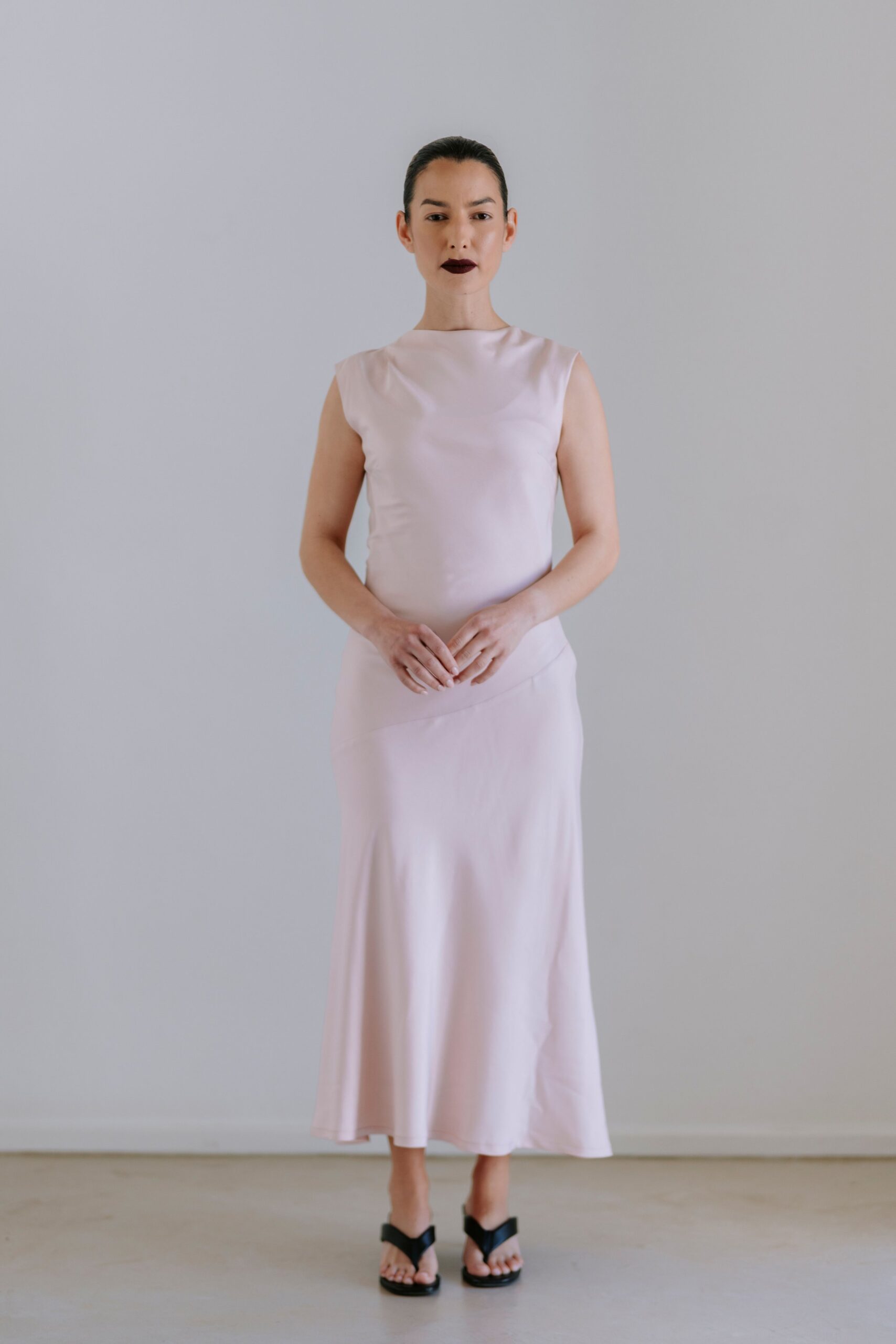 Sculpted Midi Dress - Blush