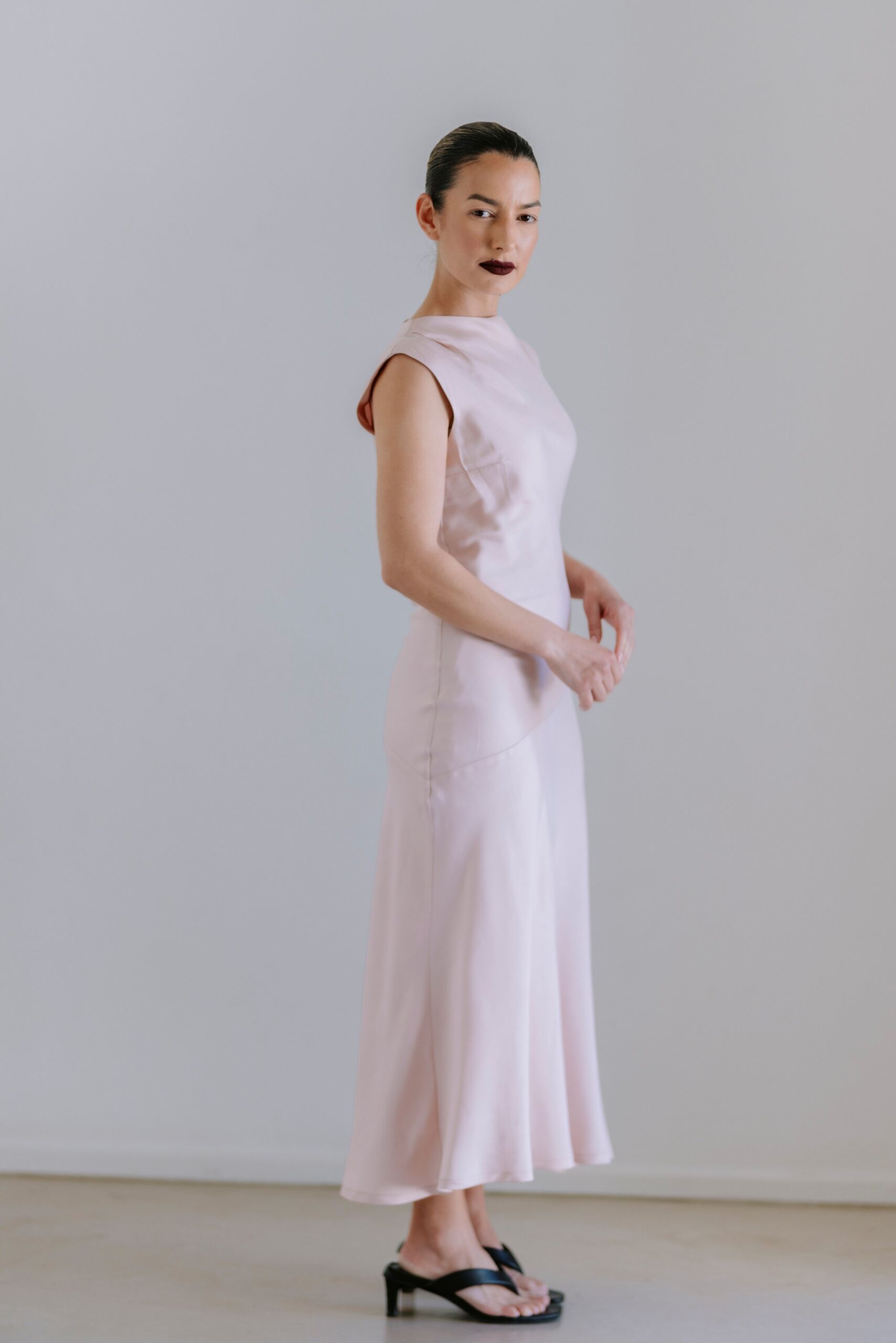 Sculpted Midi Dress - Blush - Image 2