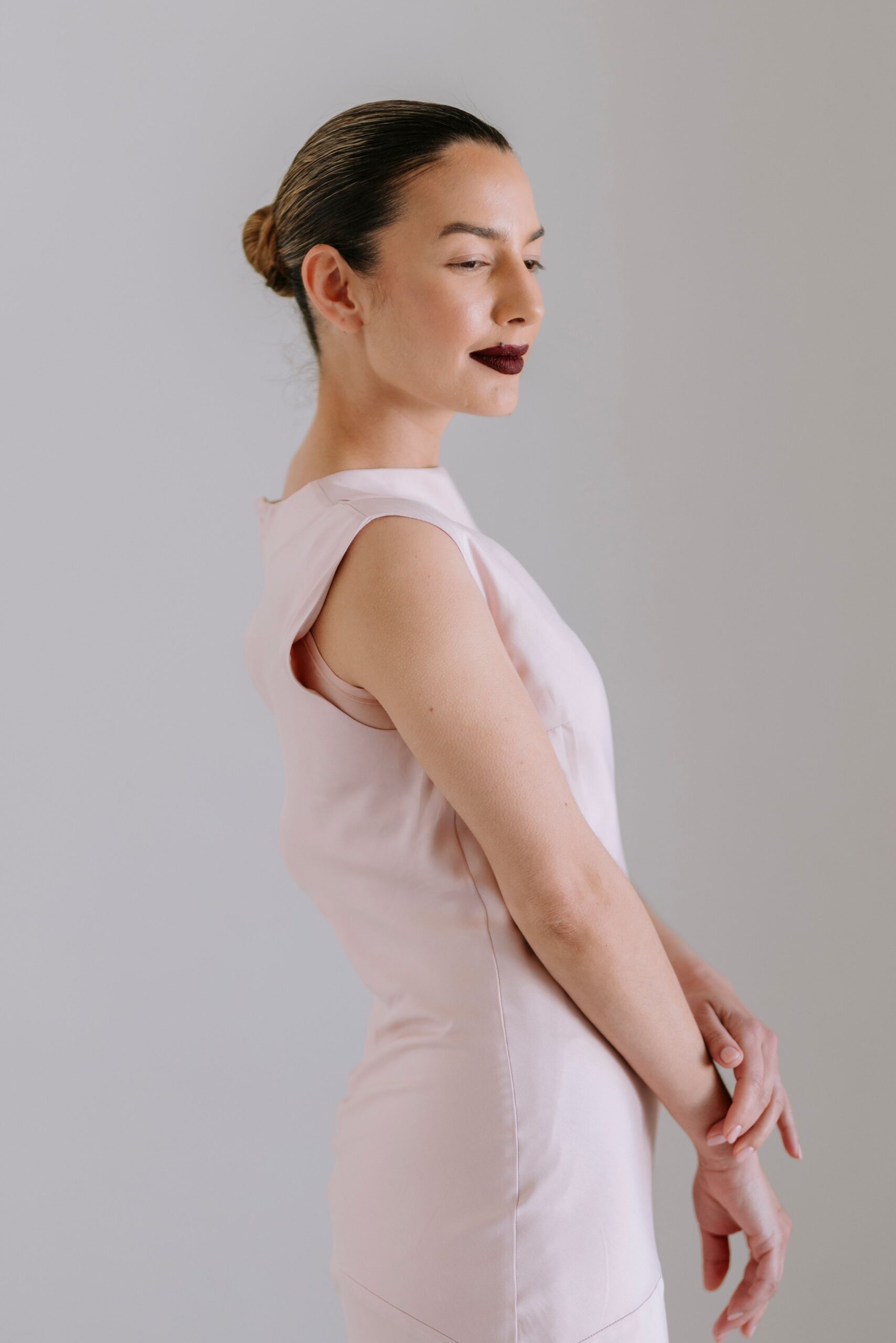 Sculpted Midi Dress - Blush - Image 3
