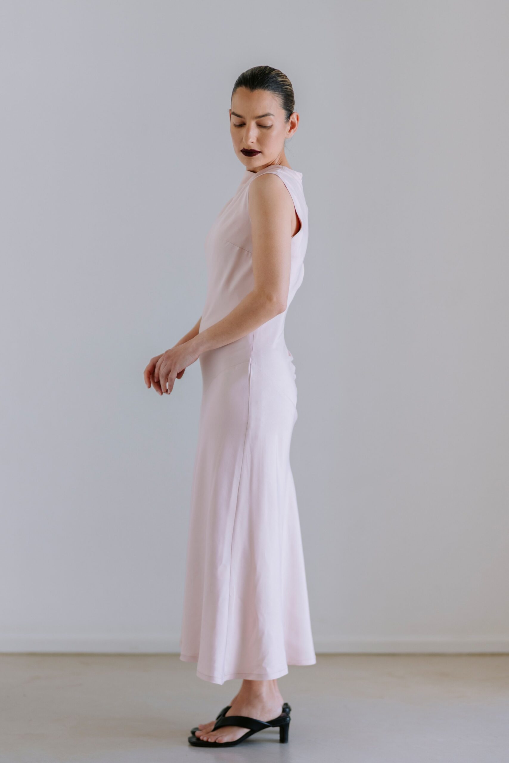 Sculpted Midi Dress - Blush - Image 5