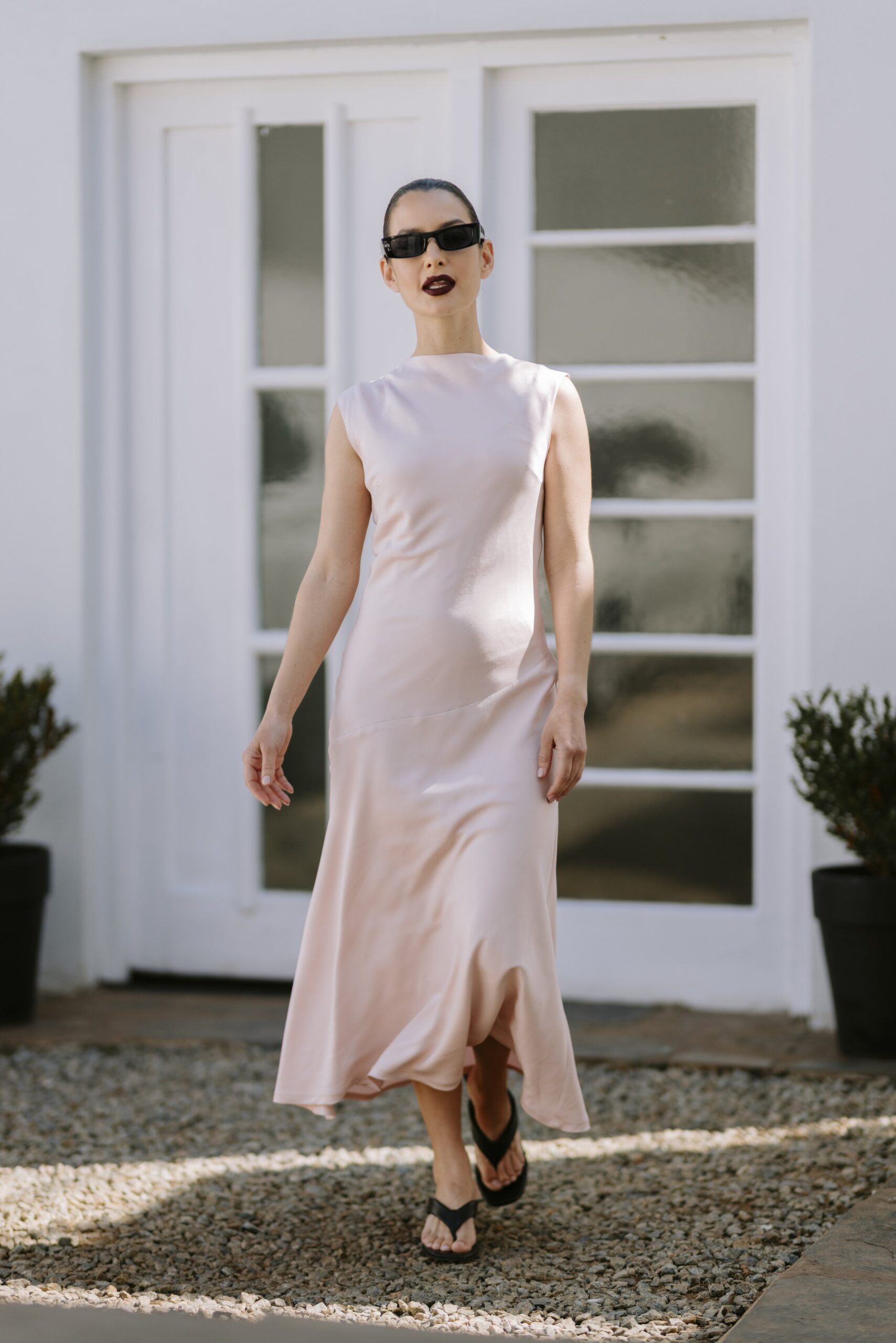 Sculpted Midi Dress - Blush - Image 8