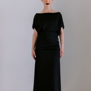 Slouch Waist Dress in Viscose - Black
