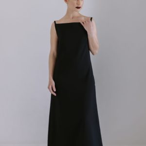 The Square Neck Maxi Dress - Black