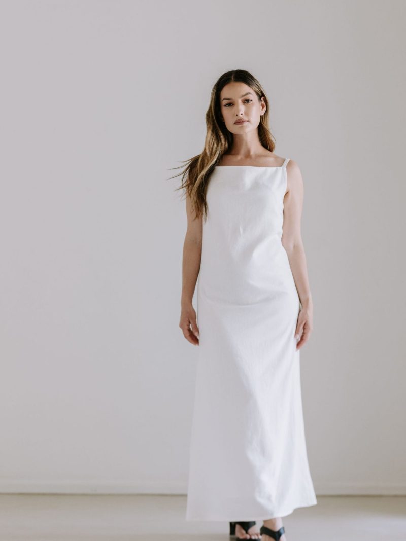The Square Neck Maxi Dress - White