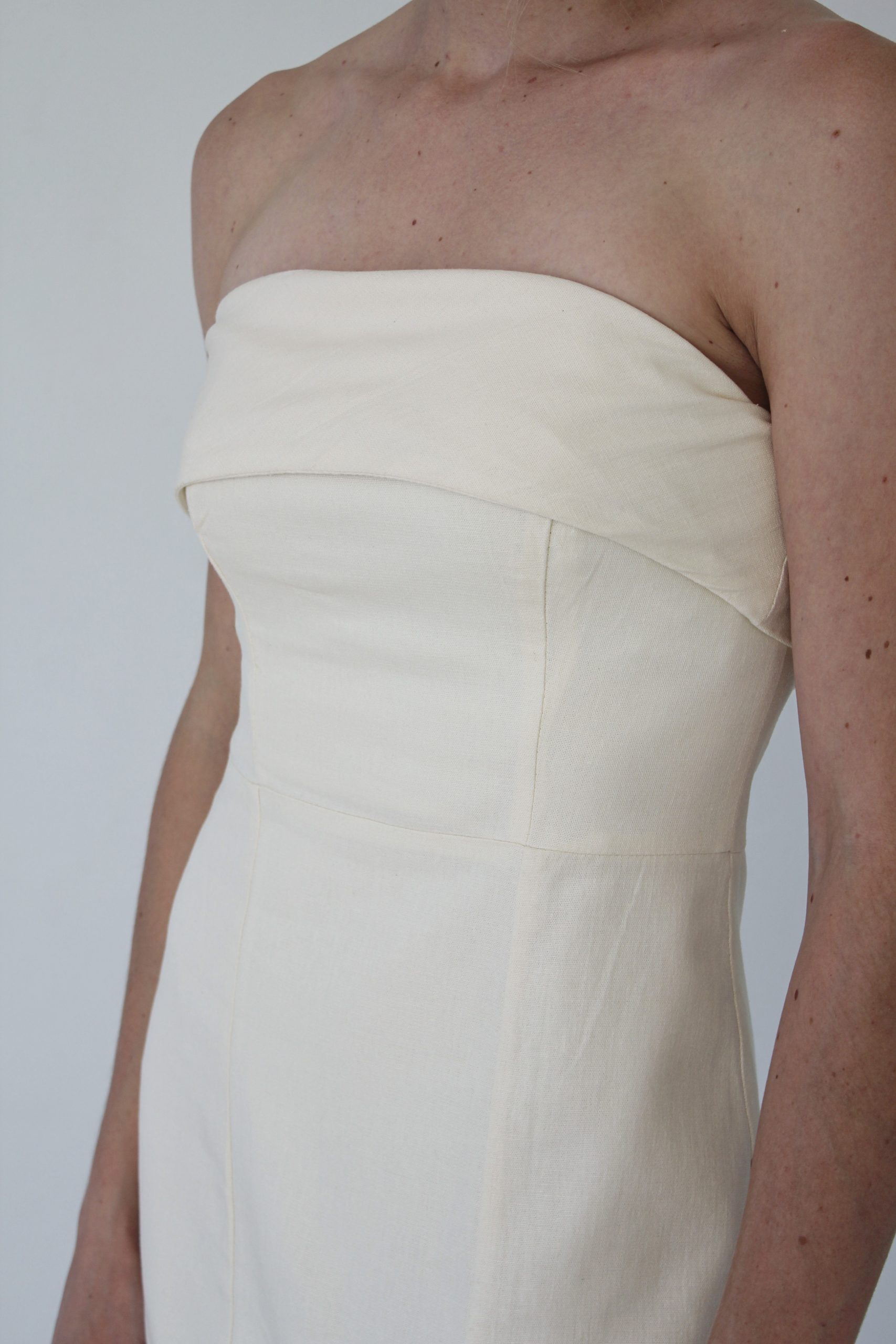 The Fold Bustier Dress - Ivory - Image 6