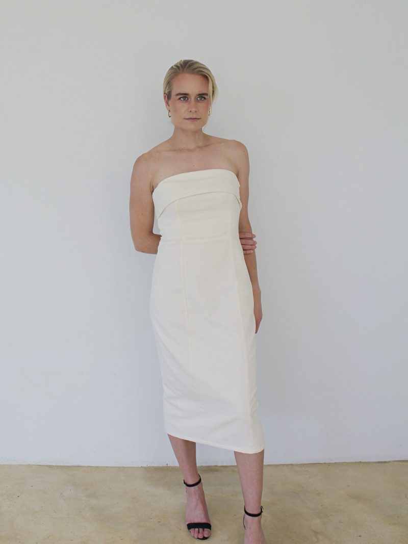 The Fold Bustier Dress - Ivory