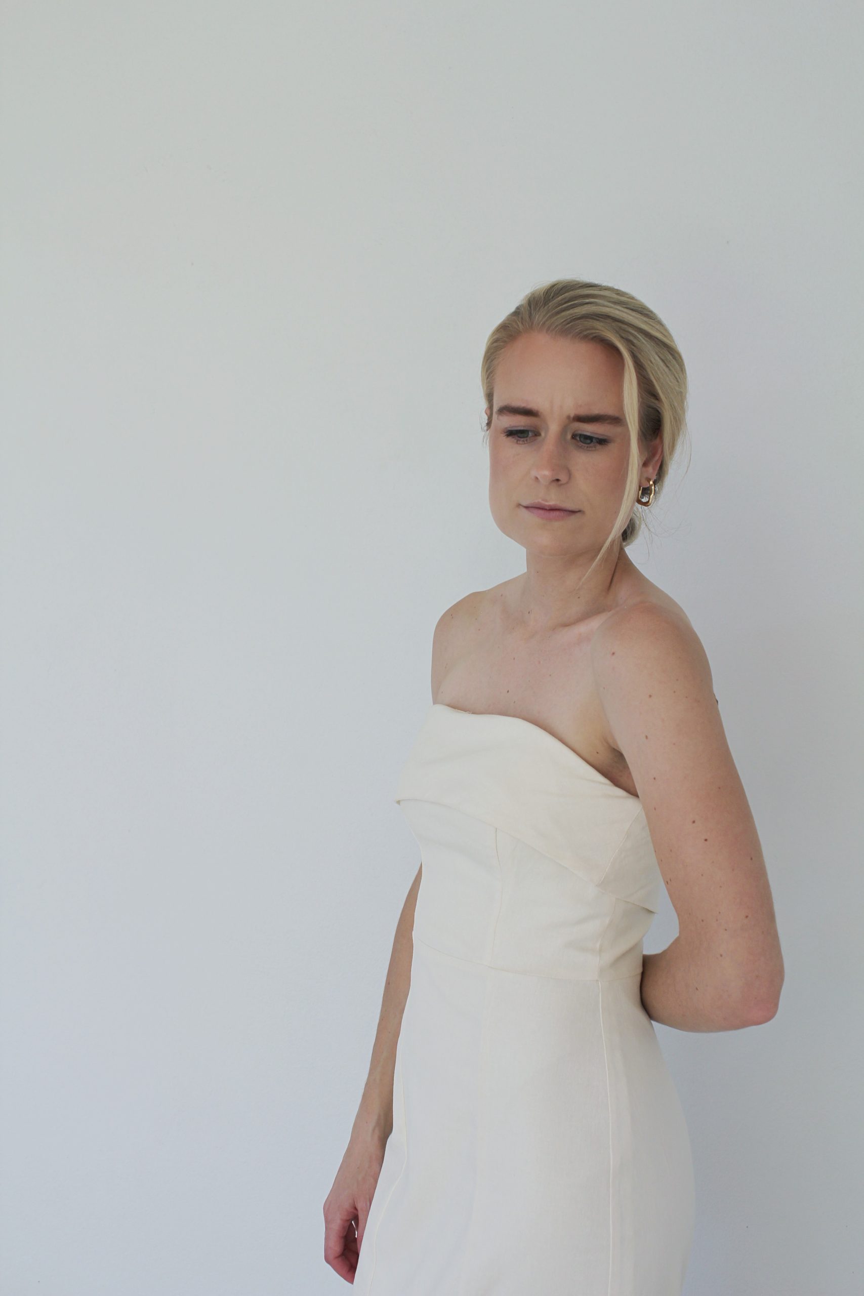 The Fold Bustier Dress - Ivory - Image 4