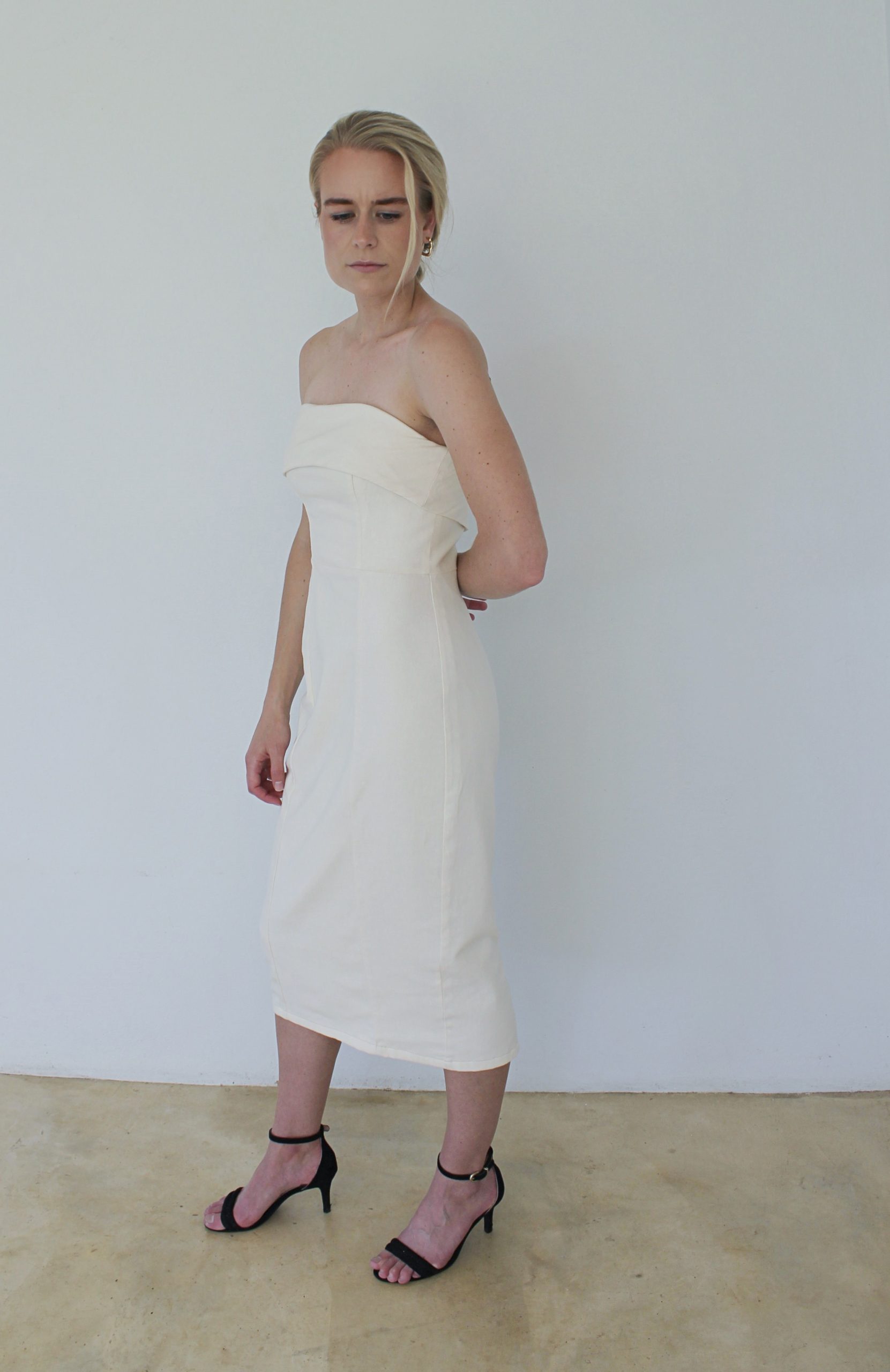 The Fold Bustier Dress - Ivory - Image 2