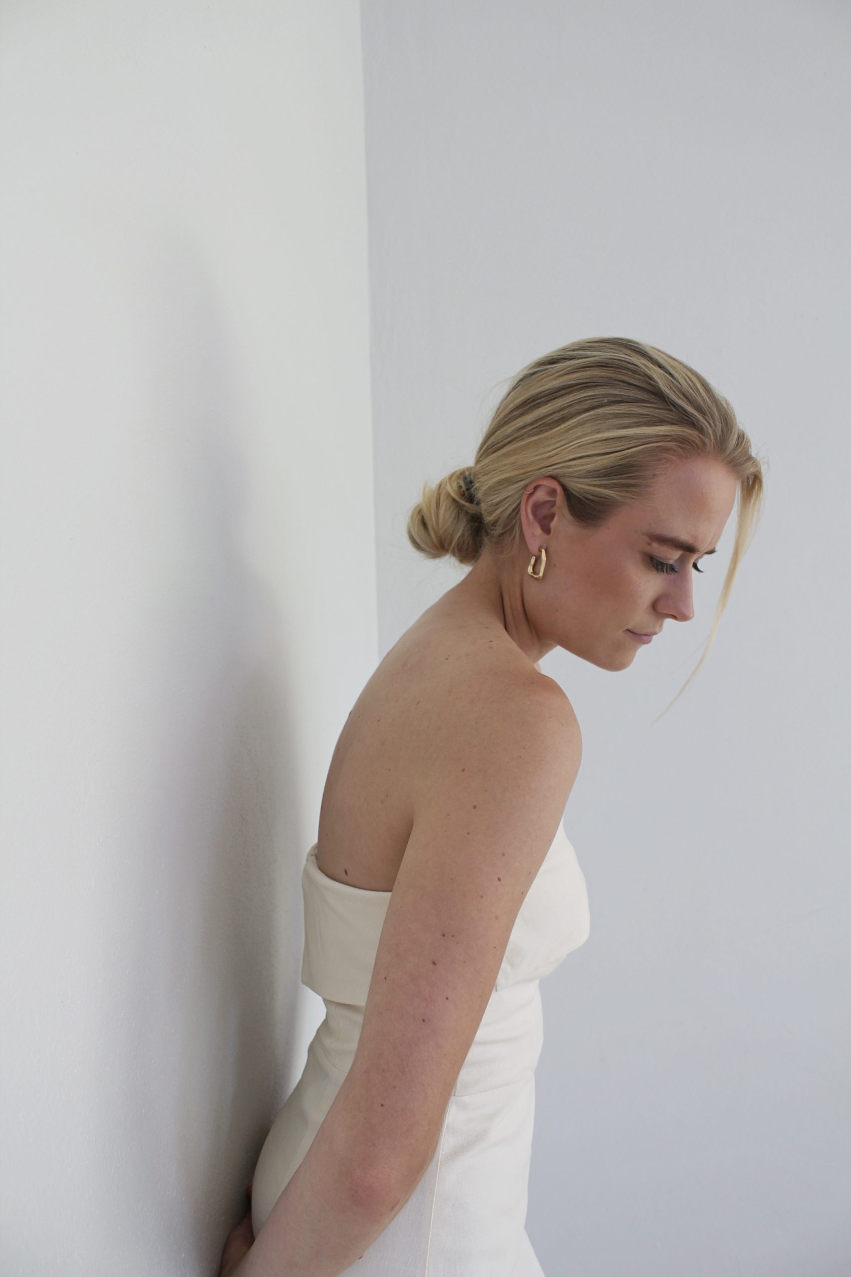 The Fold Bustier Dress - Ivory - Image 5